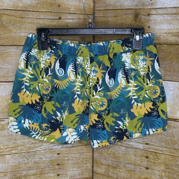 PATAGONIA TROPICAL BUSY PRINT CASUAL BARELY BAGGIE LOW RISE SHORTS SIZE SMALL - Picture 2 of 2